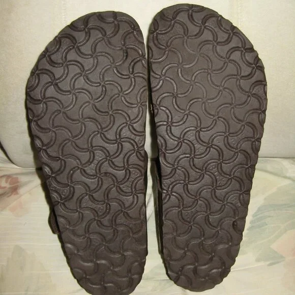 Birkenstock GIZEH Gold-Brown Birko Flor 40 R US W 9 M 7 USED - Picture 6 of 11